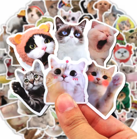 מדבקות חתולים 100 יחידות